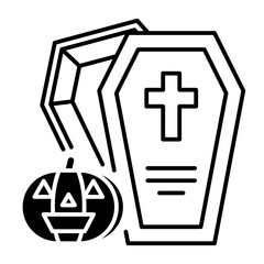 This Coffin icon is suitable for Halloween, etc.