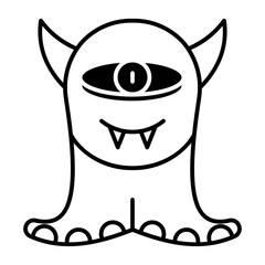 This Monster icon is suitable for Halloween, etc.