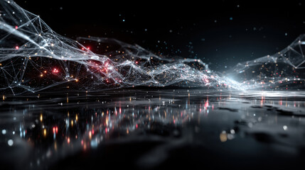 Artificial intelligence tech background. Digital technology, deep learning and big data concept