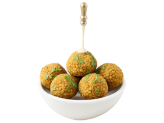Vegan Falafel Balls Crunchy golden-brown falafel made from chickpeas, garlic, onions, and fresh herbs, deep-fried until crispy on the outside