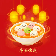 Tangyuan Dumplings Illustration Winter Solstice Celebration