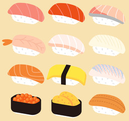 お寿司のイラストセット