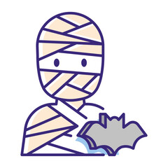 This Mummy icon is suitable for Halloween, etc.