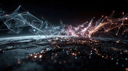 background abstract polygon data technology communication vector design illustration