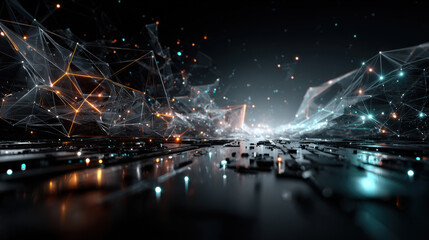 background abstract polygon data technology communication vector design illustration