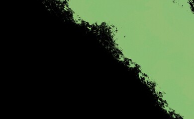 Green watercolor ink paint splash black background abstract texture artistic brush grunge colorful for business flyer template