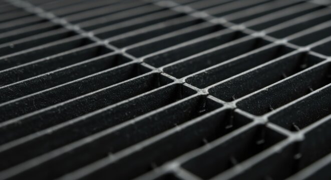 Black textured surface with parallel lines and subtle reflections  