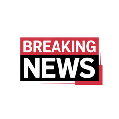 Fototapeta premium Breaking News Red and White on Transparent Background for Journalism Templates