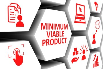 MINIMUM VIABLE PRODUCT concept cell background 3d illustration