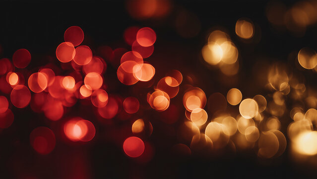 Camera Lens Blur, Photo Overlay, These bokeh overlay photos capture a dreamy, cinematic feel with soft blurred lights in warm reds, golds, and cool blues.