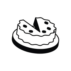 Apple Pie icon clean and modern vector illustration