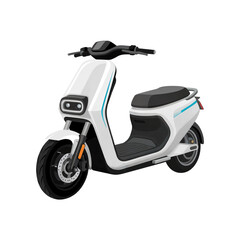 Obraz premium Isolated Illustration of a White Electric Scooter with Blue Accents on Transparent Background