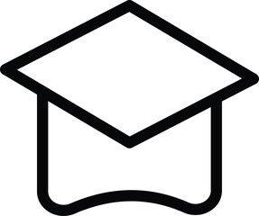 Graduation Cap Icon – Minimal Education and Learning Symbol Illustration