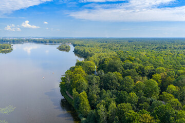 Drone view of forest near Paprocanskie Lake