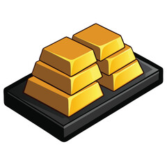 Gold Bars, Ingots Gold. 3d