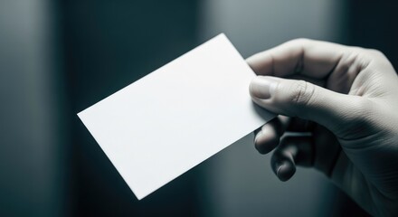 Elegant Business Card Mockup Close Up with Realistic Hand Presentation for Professional Branding and Communication 110chars