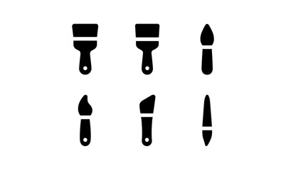 Fototapeta premium Set of flat art brushes icons for digital design projects