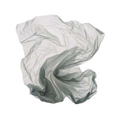 Fototapeta premium Crumpled white paper abstract with transparent background