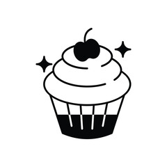 Cupcake icon clean and modern vector illustration
