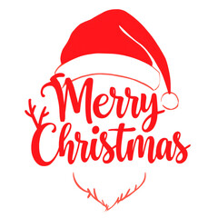 Red Santa Hat Merry Christmas Artwork
