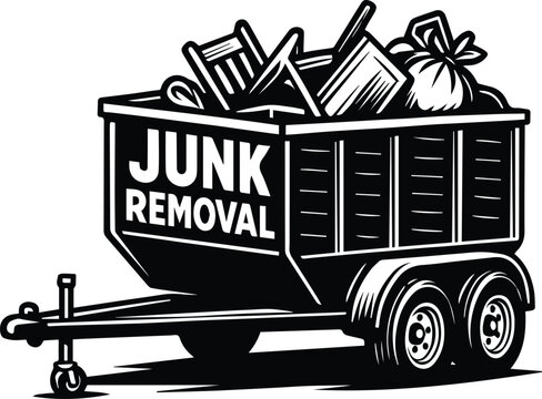 Junk Removal Logo | Hauling Trash Business Service Clipart | Waste Disposal Design