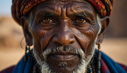 Obraz premium Portrait of an elderly man in traditional attire