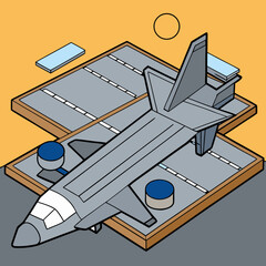Fighter Jet resting on a carrier deck under the sun