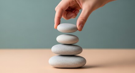 Creating Balance Harmony and Relaxation with Stacked Stones A Symbol of Wellness and Tranquility at Spa Retreat