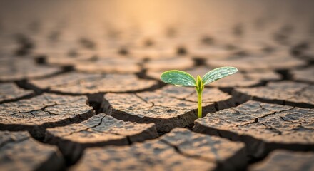 Hopeful Growth in Arid Lands Resilient Seedling Thriving Against the Odds a Powerful Symbol of Strength and Perseverance