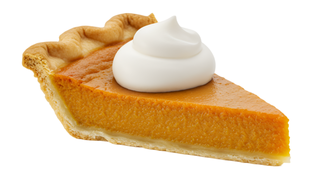 Delicious Slice of Pumpkin Pie with Whipped Cream on a Warm Background