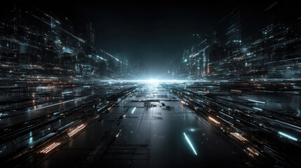 Blue layout futuristic brochures, flyers, placards. Contemporary science and digital technology concept