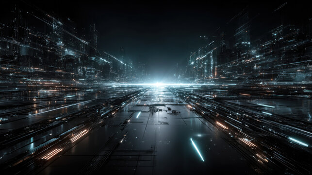 Blue layout futuristic brochures, flyers, placards. Contemporary science and digital technology concept