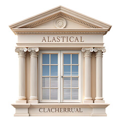 Obraz premium classic architectural window with pediment isolated on white background ,PNG. AI Generated