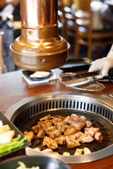 Korean traditional style grill BBQ pork.