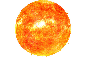 Sun with realistic texture, transparent background