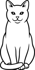 Obraz premium The Purr-fectly Posed Feline: A Fun and Charming Sitting Cat Outline