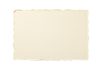 Rough textured paper sheet isolated PNG, handmade deckle edge paper for graphic design and scrapbooking