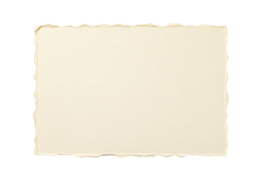 Rough textured paper sheet isolated PNG, handmade deckle edge paper for graphic design and scrapbooking