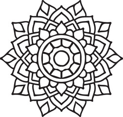 Mandala, geometric pattern, intricate design, black and white, symmetrical, abstract, digital art
