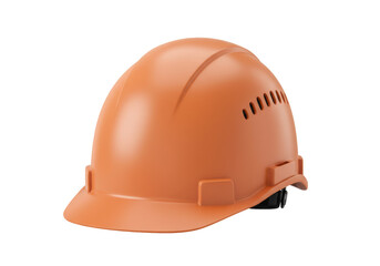 Orange construction hard hat isolated PNG, safety helmet for construction site and industrial work
