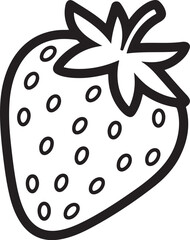 Strawberry Line Art – Simple Fruit Outline Vector Illustration