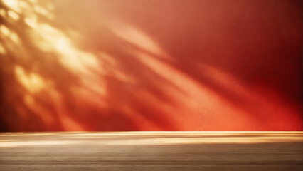 background with blurred foliage shadow on red wall