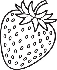 Strawberry Line Art – Simple Fruit Outline Vector Illustration