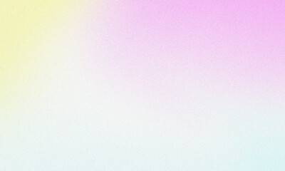 Pastel gradient grainy background with a blend of yellow, pink, white, and blue, creating a soft and textured effect, ideal for use as a backdrop or overlay