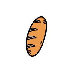 Isolated Brown Bread Loaf Illustration on Transparent Background