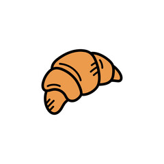 Isolated Golden Croissant Pastry on Transparent Background Close Up