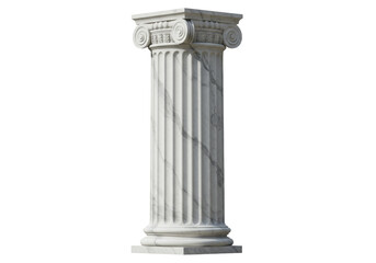 Ionic order column isolated PNG on transparent background, ancient Greek architecture element