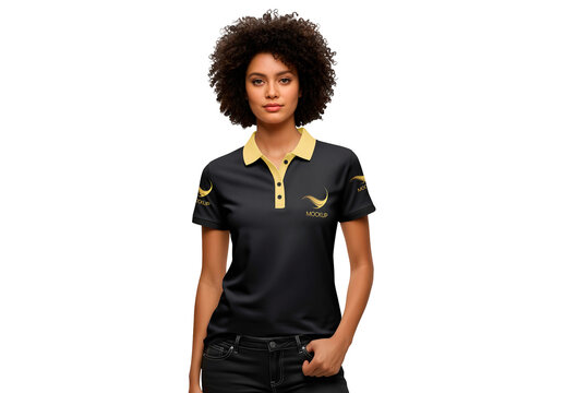 Young Woman in Polo T-Shirt 