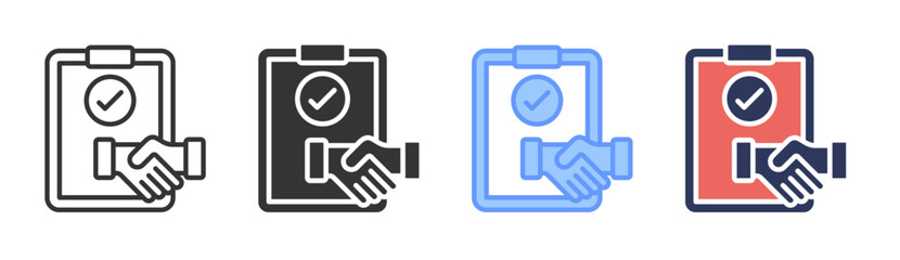 Obraz premium Negotiation icon set multiple style collection