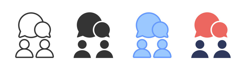 Communication icon set multiple style collection